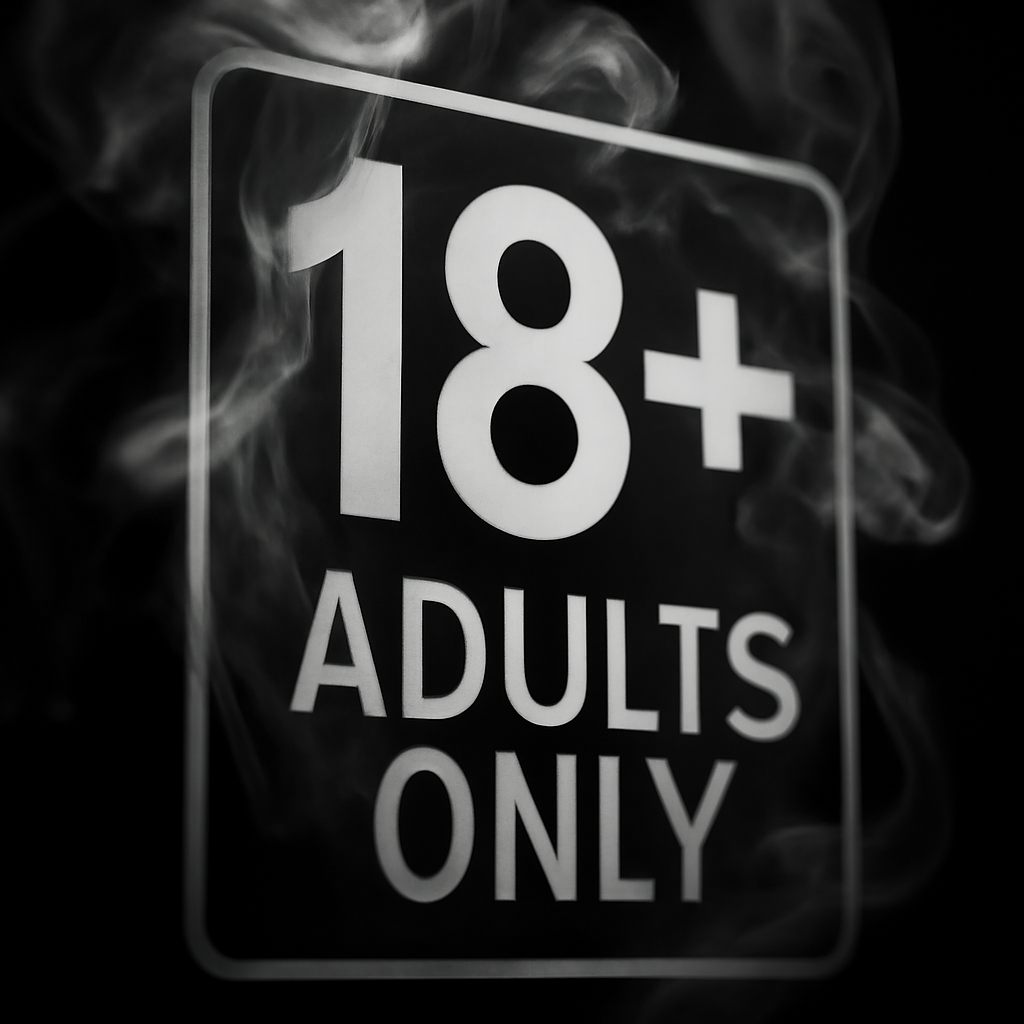 18+ adults only warning sign with smoke overlay – symbolizing legal vaping age in Canada
